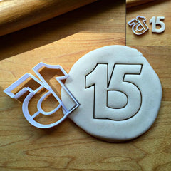 2" Number 15 Cookie Cutter/Dishwasher Safe/Clearance