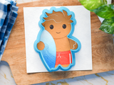Gingerbread Surfer Cookie Cutter/Dishwasher Safe/Christmas in July
