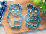 Gingerbread Surfer and Tropical Gingerbread Girl Cookie Cutter/Dishwasher Safe/Christmas in July