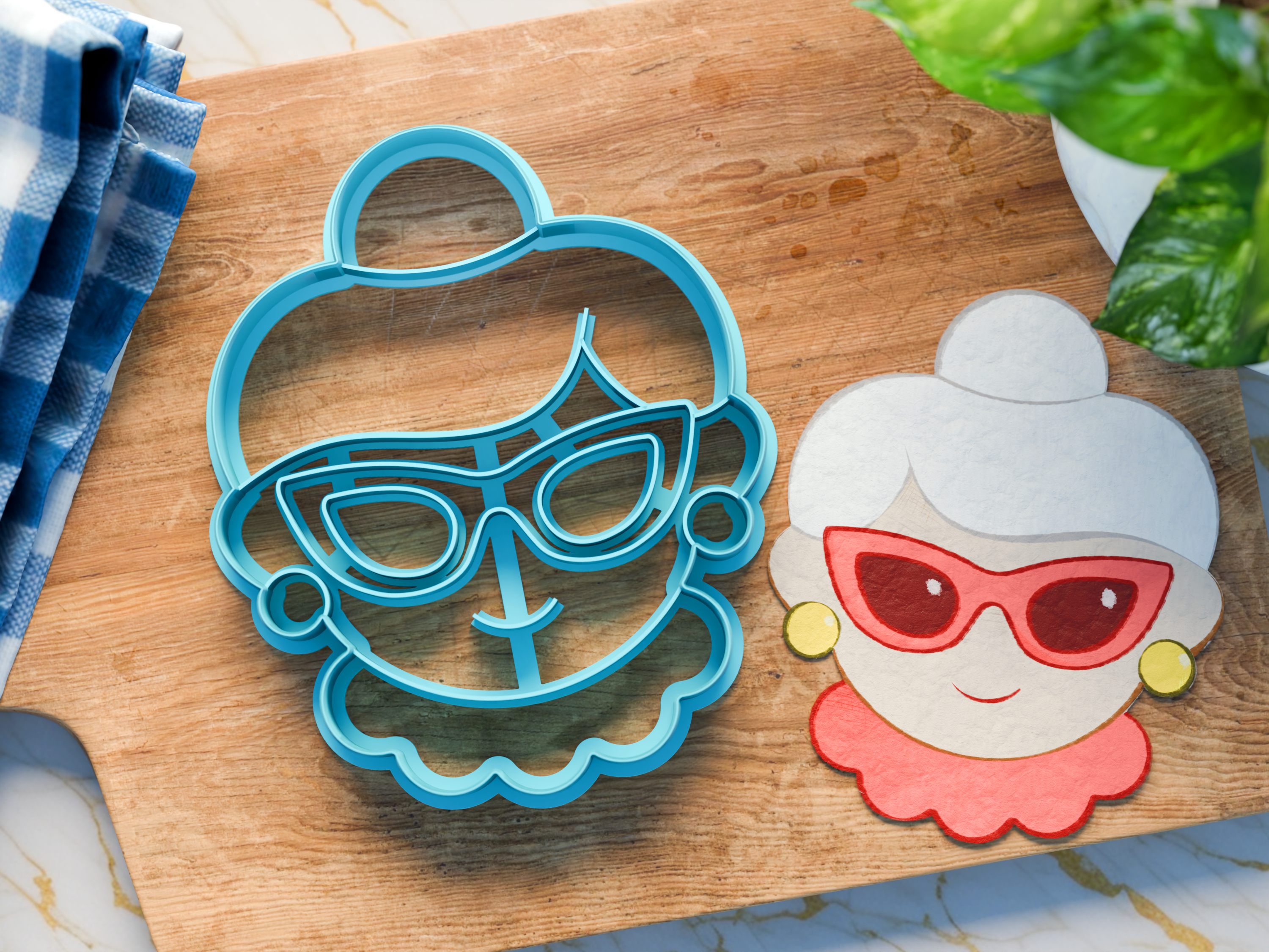 Tropical Mrs Claus Cookie Cutter/Dishwasher Safe/Christmas in July