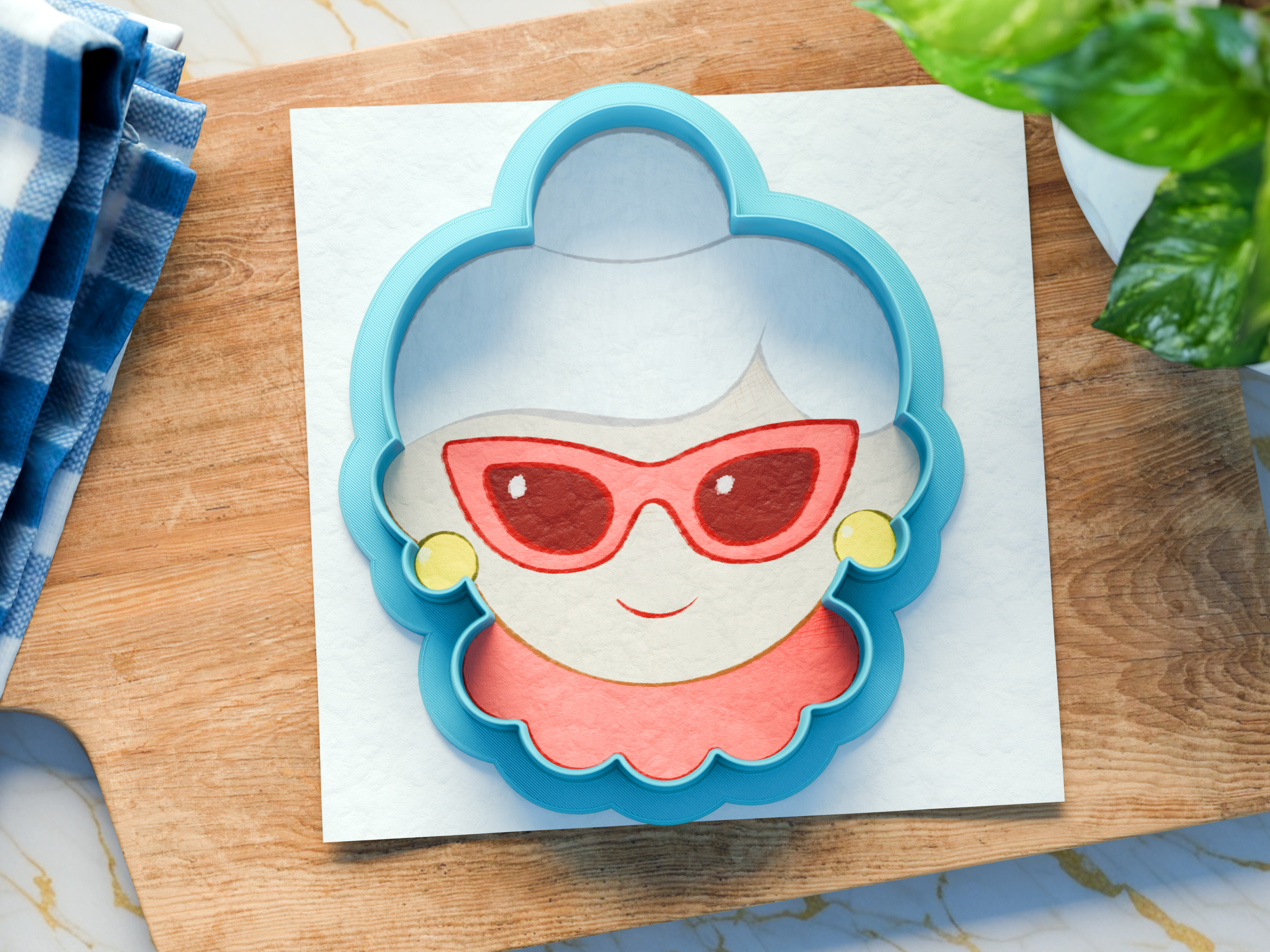 Tropical Mrs. Claus Cookie Cutter/Dishwasher Safe/Christmas in July