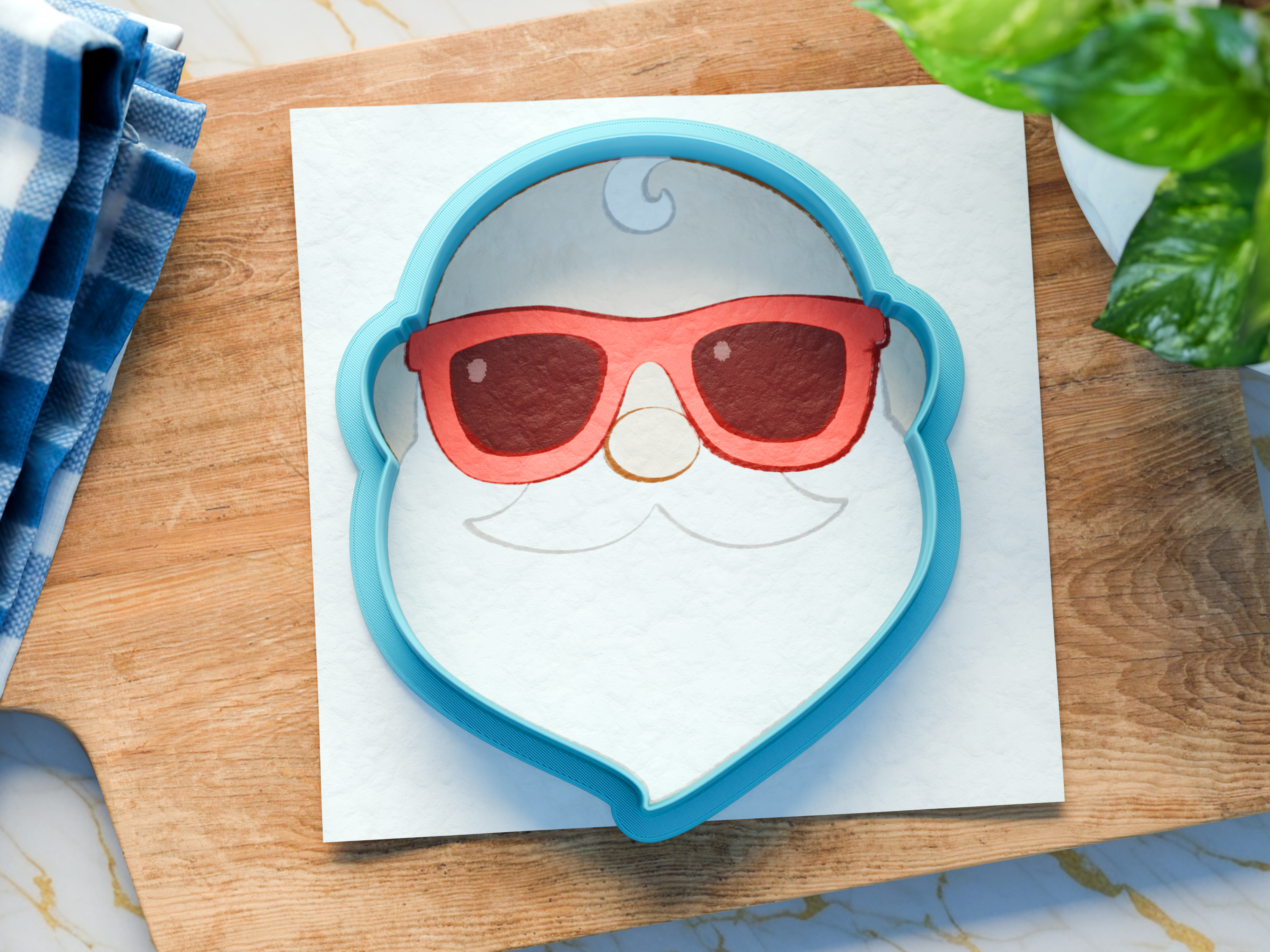 Beach Santa Claus Cookie Cutter/Dishwasher Safe/Christmas in July