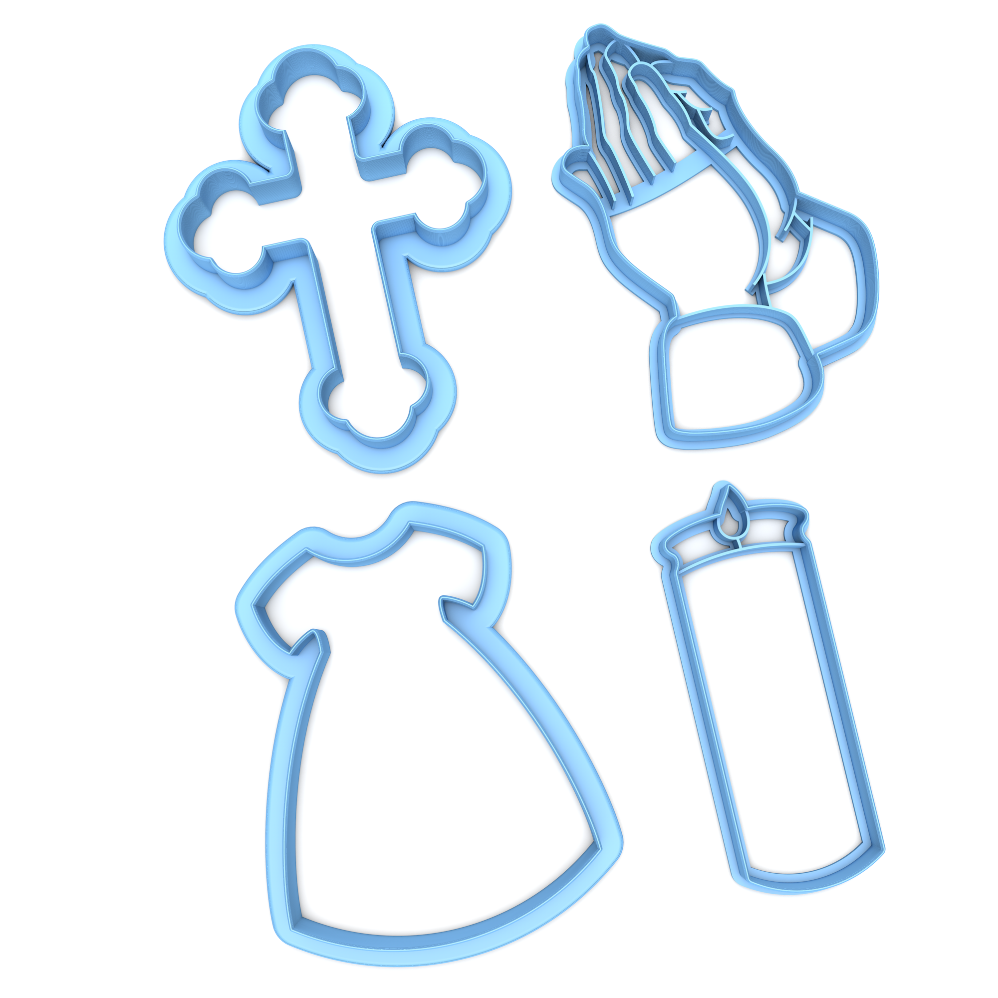 Set of 4 Baptism/Religious Cookie Cutters/Dishwasher Safe