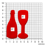 Champagne Glass and Bottle Cookie Cutter Set/Dishwasher Safe