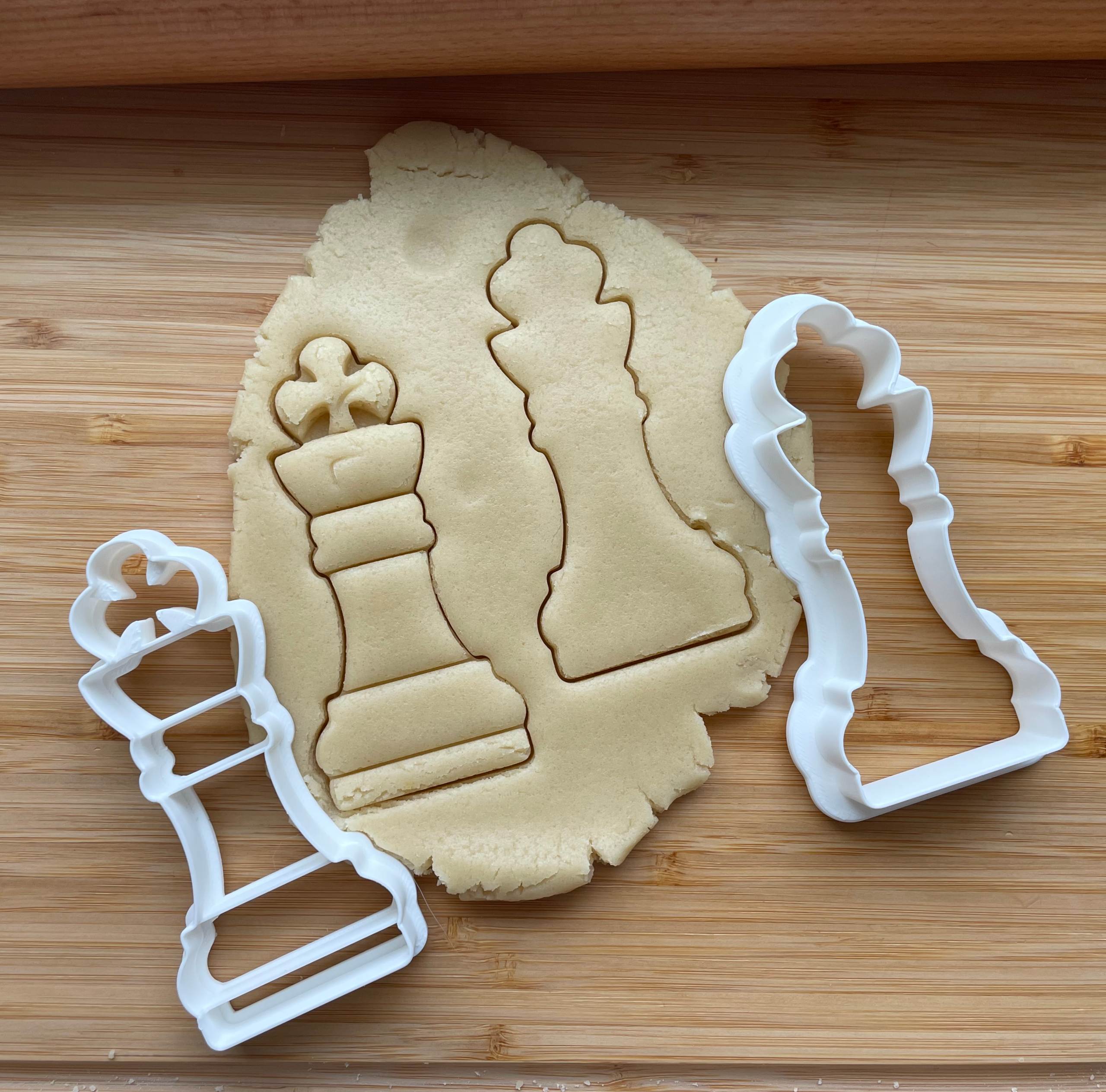 Set of 2 King Chess Piece Cookie Cutter/Dishwasher Safe