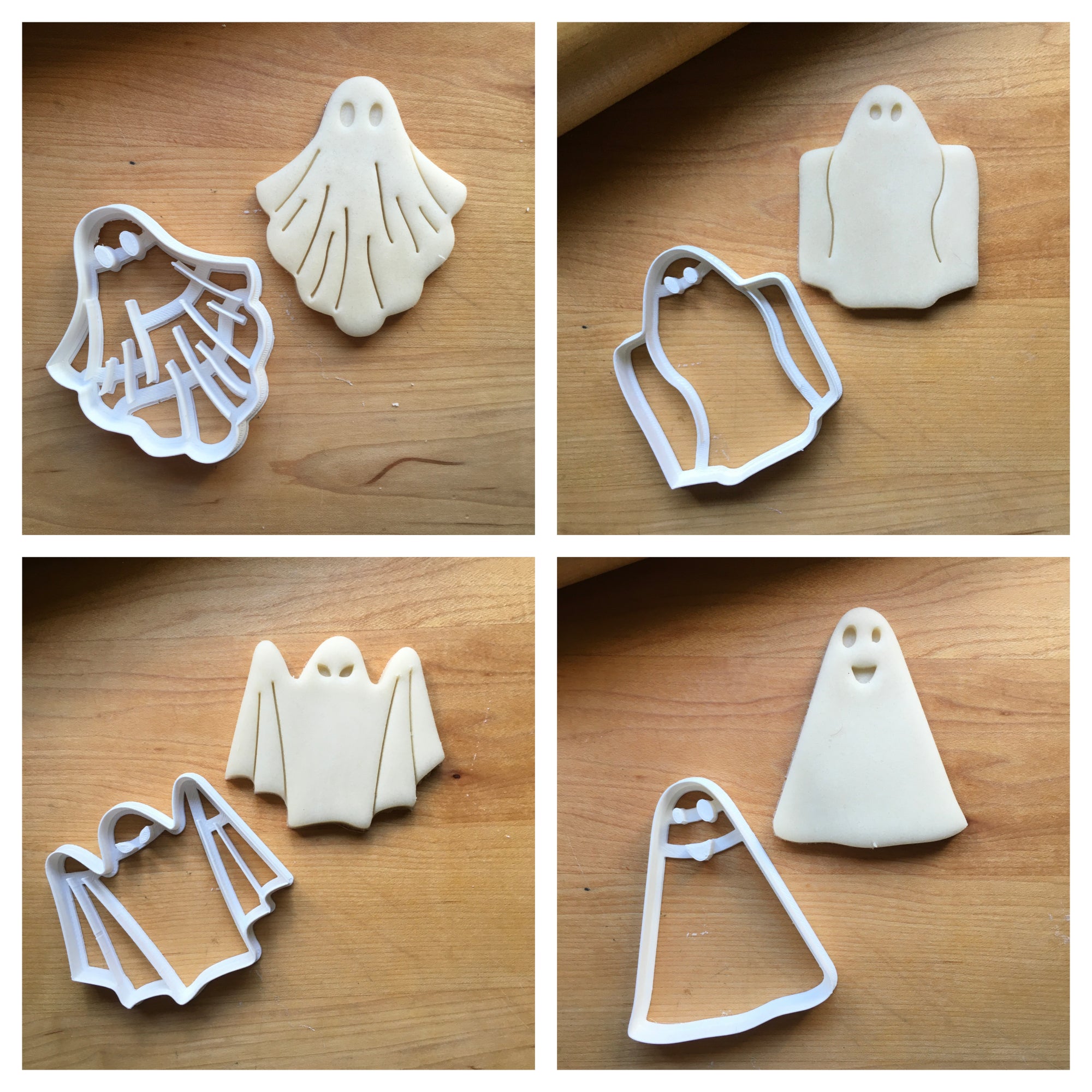 Set of 4 Ghosts Cookie Cutters/Dishwasher Safe
