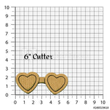 Set of 2 Heart Shaped Glasses Cookie Cutters/Dishwasher Safe