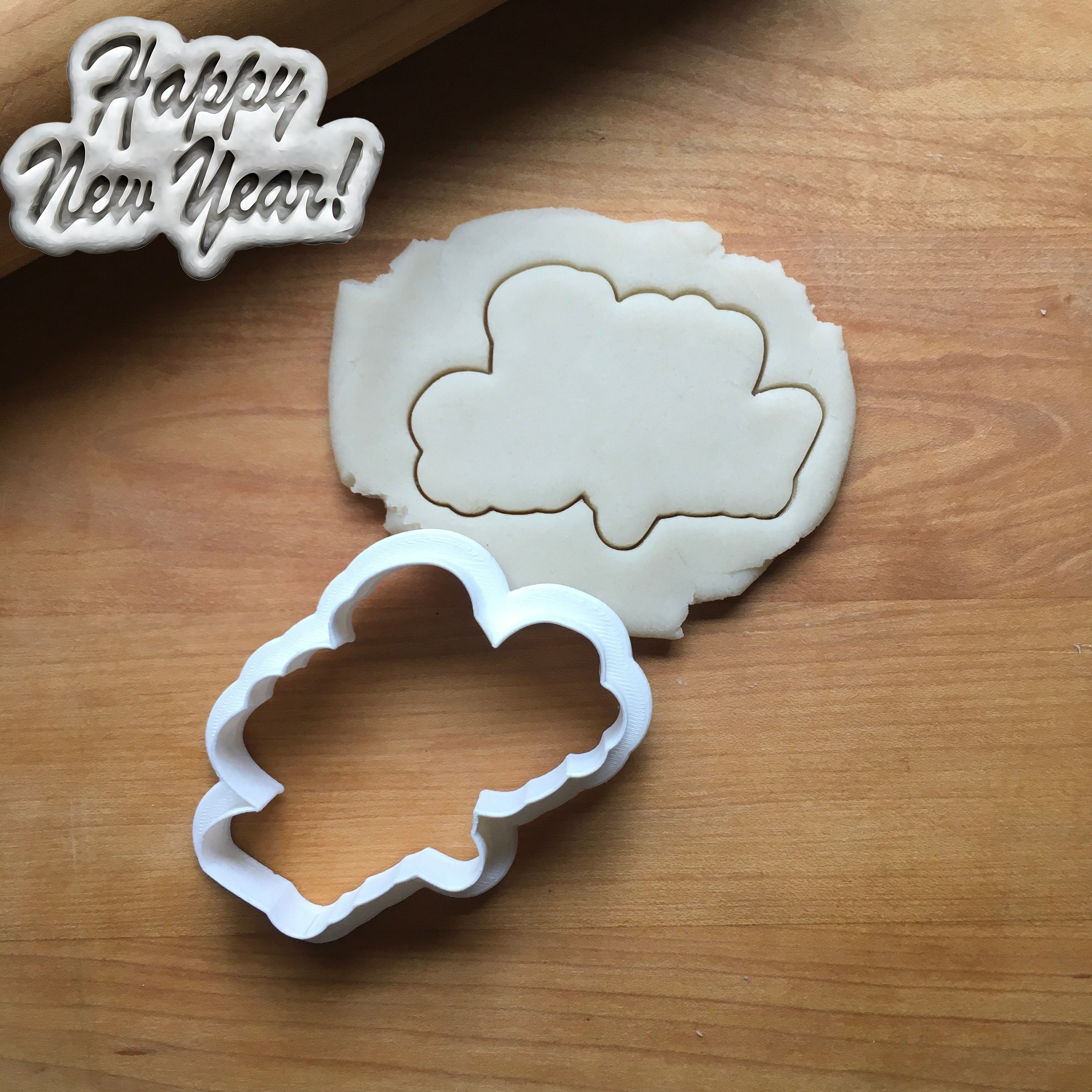 Happy New Year Plaque Cookie Cutter/Dishwasher Safe
