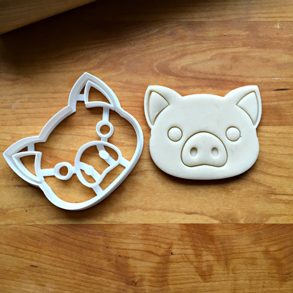The Fussy Pup Handmade Copper Pig Face Cookie Cutter - Heavyweight & Lasting (4" X 4.5")