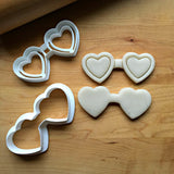 Set of 2 Heart Shaped Glasses Cookie Cutters/Dishwasher Safe