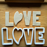 Set of 4 LOVE Cookie Cutters/Dishwasher Safe