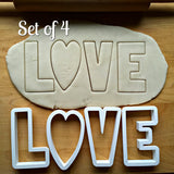 Set of 4 LOVE Cookie Cutters/Dishwasher Safe