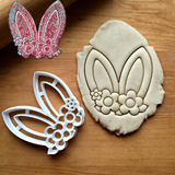 Bunny Ears with Flowers Cookie Cutter/Dishwasher Safe