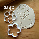 Set of 2 Five Petal Daisy/Flower Cookie Cutters/Dishwasher Safe