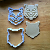 Set of 2 Long Haired Cat Cookie Cutters/Dishwasher Safe