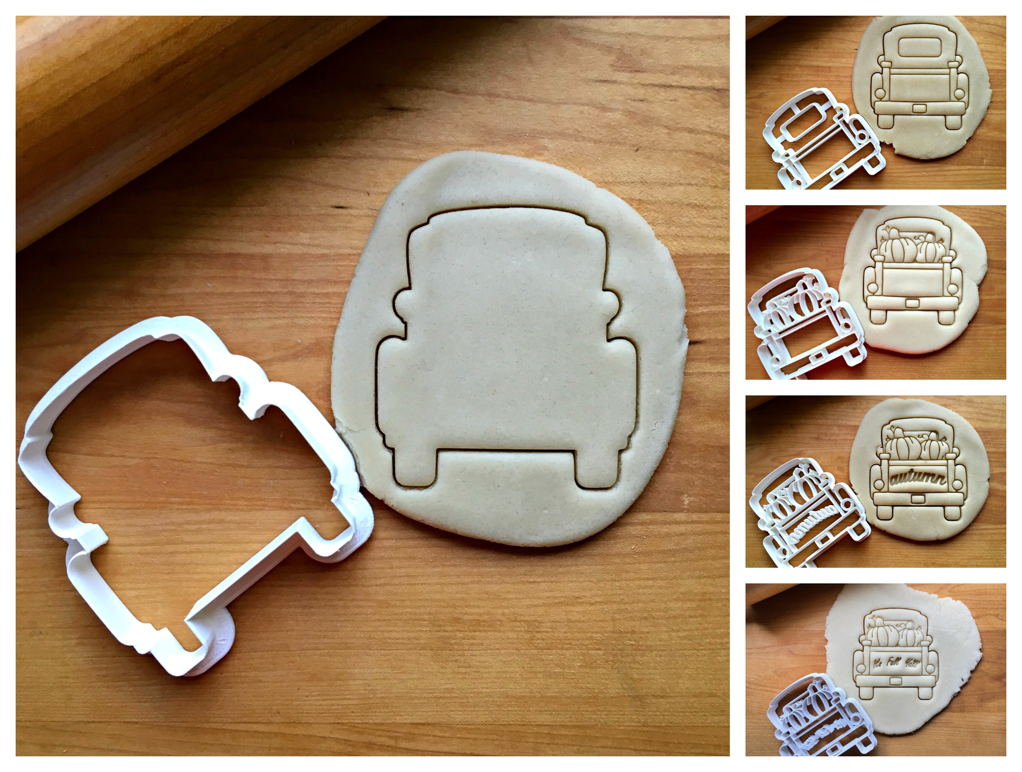 Set of 4 Fall Pickup Truck with Tailgate Cookie Cutters/Dishwasher Safe