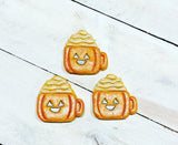 Set of 2 Jack-O-Lantern Pumpkin Latte Mug Cookie Cutters/Dishwasher Safe