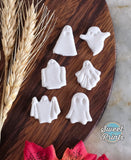 Set of 6 Polymer Clay Ghost Cutters/Clay Earring Shapes/Dishwasher Safe/Multi-Size