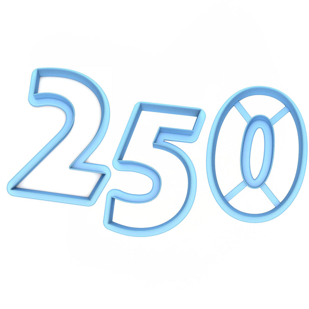 Numbers 2-5-0 Cookie Cutters/Dishwasher Safe