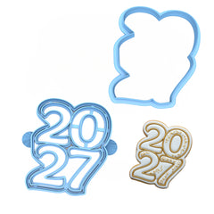 2027 Stacked Cookie Cutter & Stamp/Dishwasher Safe