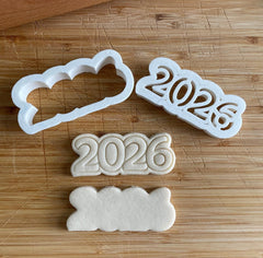 Set of 2 2026 Cookie Cutters/Dishwasher Safe