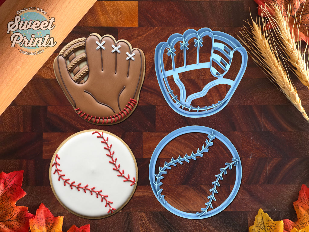 Baseball Glove & Baseball Cookie Cutter/Dishwasher Safe