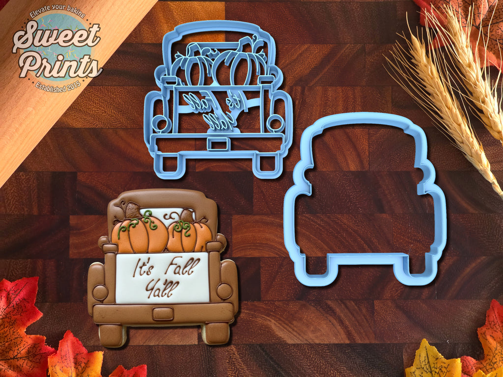 Set of 2 It's Fall Y'all Pickup Truck with Tailgate Cookie Cutters/Dishwasher Safe