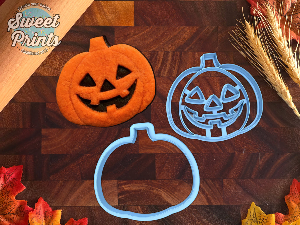 Set of 2 Jack-O-Lantern Cookie Cutters/Creates a Cut-Through/Dishwasher Safe