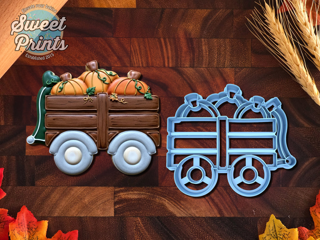 Pumpkin Wagon Heart Handle Cookie Cutter, PLA, Dishwasher Safe