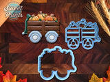 Set of 2 Pumpkin Wagon with Heart Handle Cookie Cutters/Dishwasher Safe