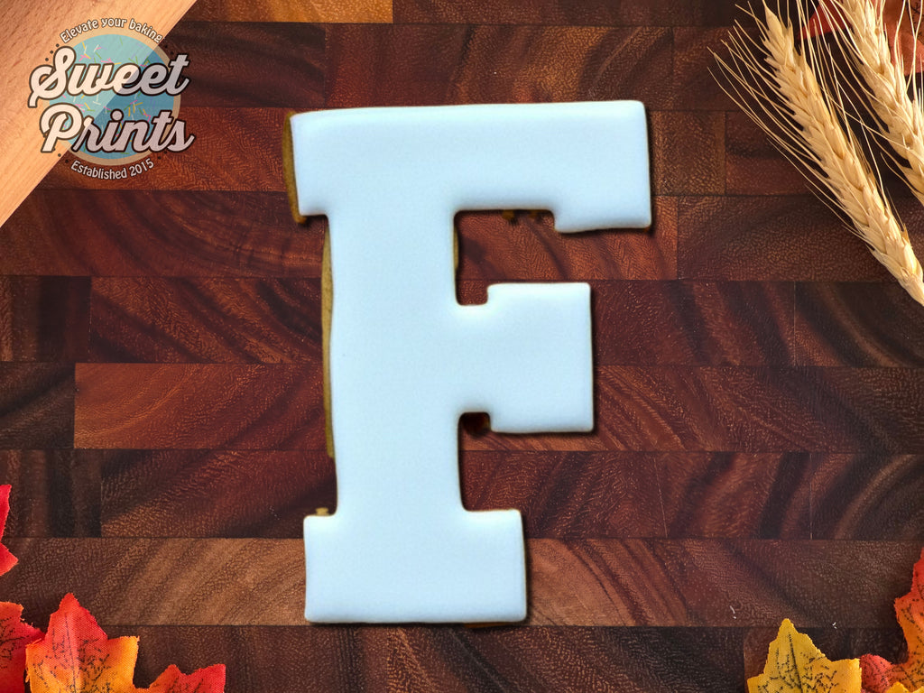 Varsity Letter F Cookie Cutter/Dishwasher Safe