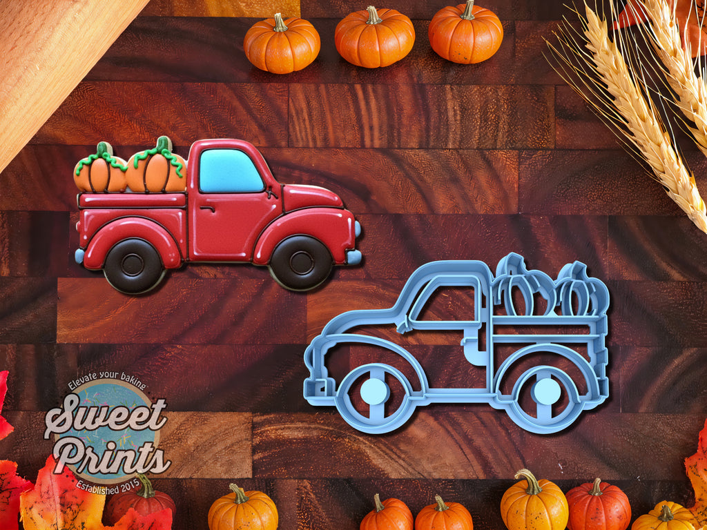 Pickup Truck with Pumpkins Cookie Cutter/Dishwasher Safe