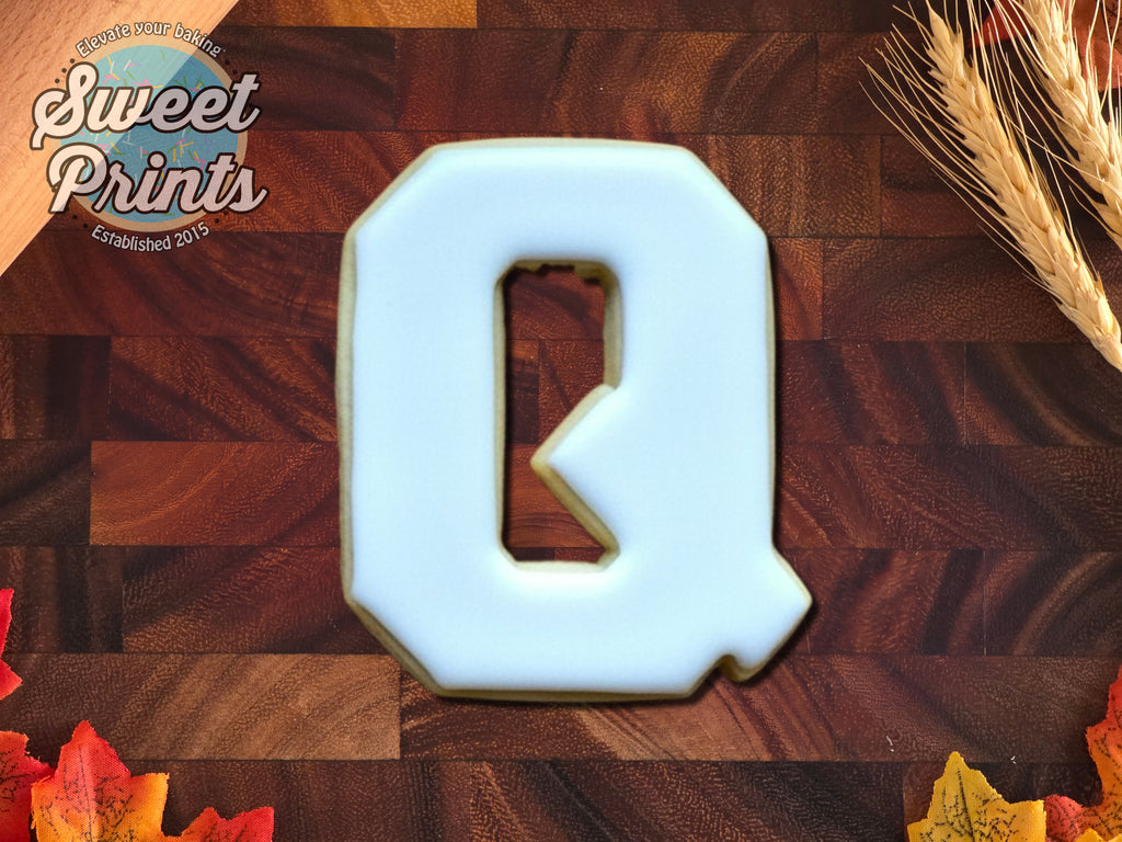 Varsity Letter Q Cookie Cutter/Dishwasher Safe
