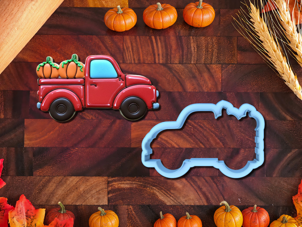Pickup Truck with Pumpkins Cookie Cutter/Dishwasher Safe