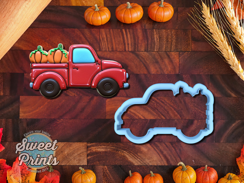 Pickup Truck with Pumpkins Cookie Cutter/Dishwasher Safe