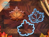 Set of 2 Rounded Maple Leaf Cookie Cutters/Dishwasher Safe