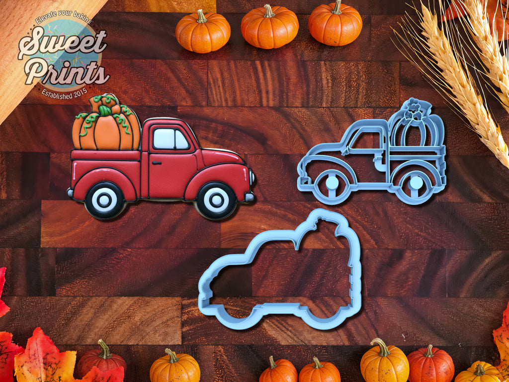 Set of 2 Pumpkin Pickup Truck Cookie Cutters/Dishwasher Safe