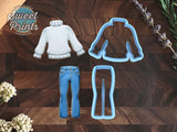Set of 2 Skinny Jeans and Sweater Cookie Cutters, Dishwasher Safe
