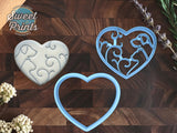 Set of 2 Dog and Cat Heart Cookie Cutters/Dishwasher Safe