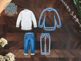 Set of 2 Jeans and Sweater Cookie Cutters, Dishwasher Safe