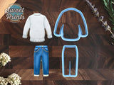 Set of 2 Jeans and Sweater Cookie Cutters, Dishwasher Safe
