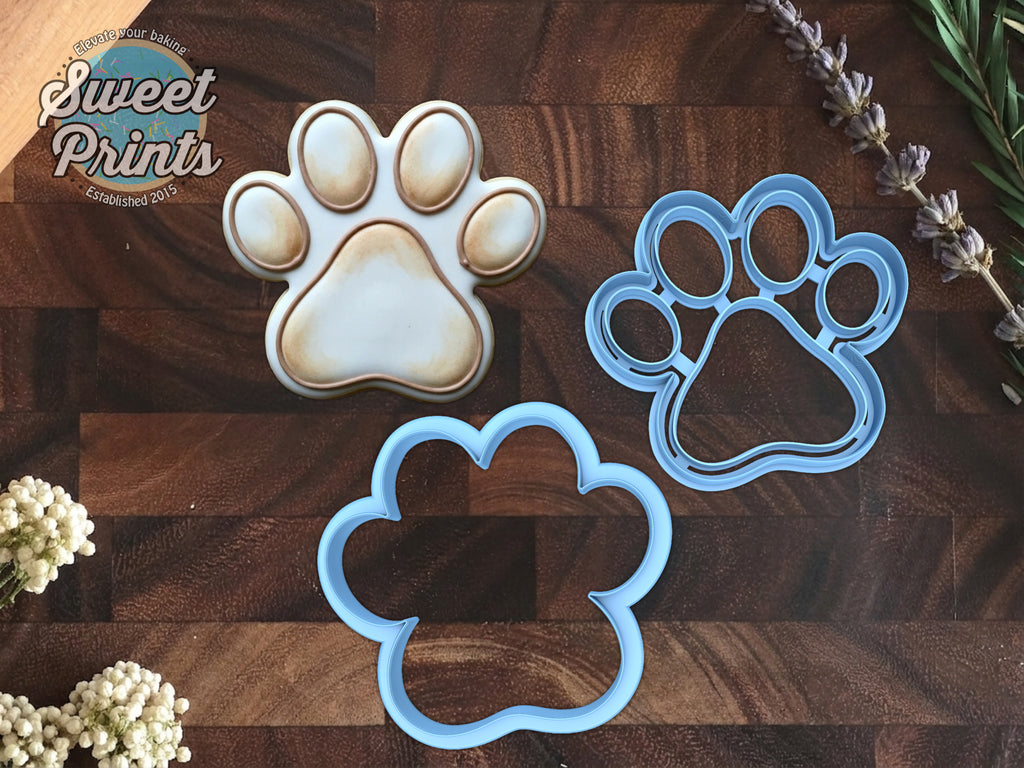 Set of 2 Paw Print Cookie Cutters/Dishwasher Safe