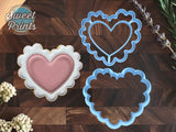 Set of 2 Lacy Heart Cookie Cutters/Dishwasher Safe