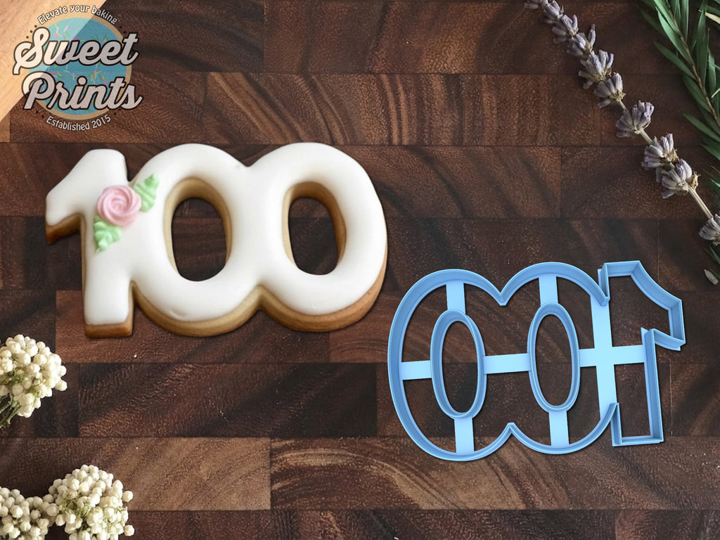 Number 100 Cookie Cutter/Dishwasher Safe