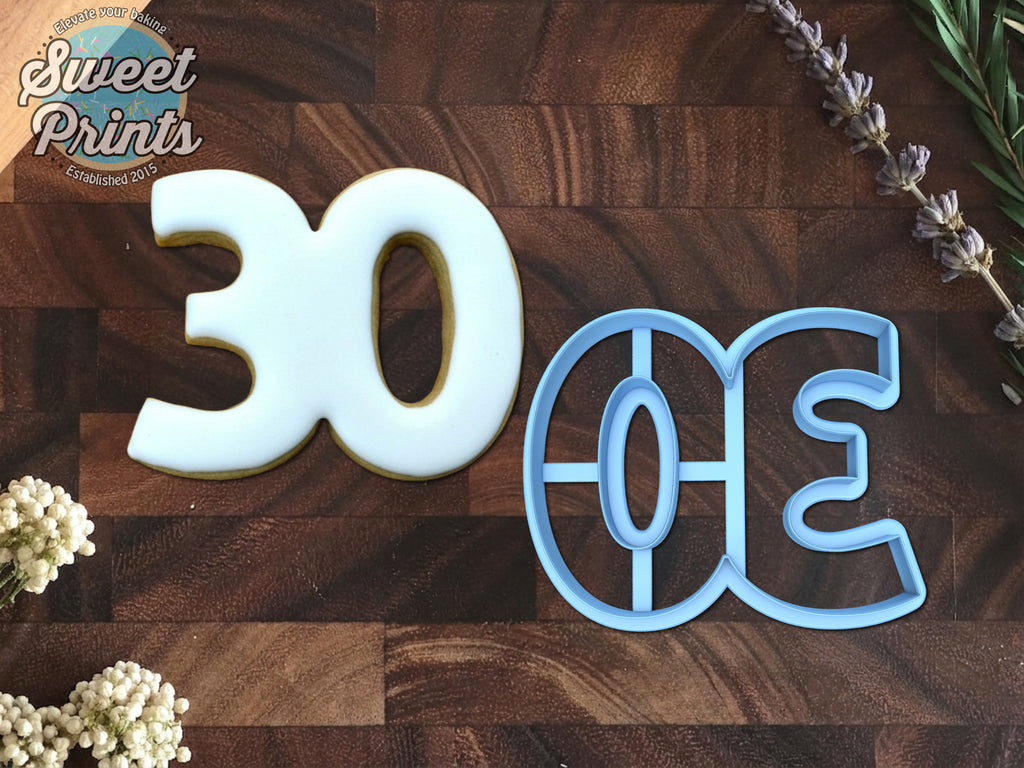 Number 30 Cookie Cutter/Dishwasher Safe