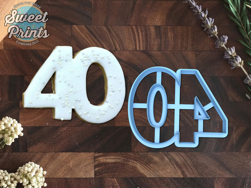 Number 40 Cookie Cutter/Dishwasher Safe