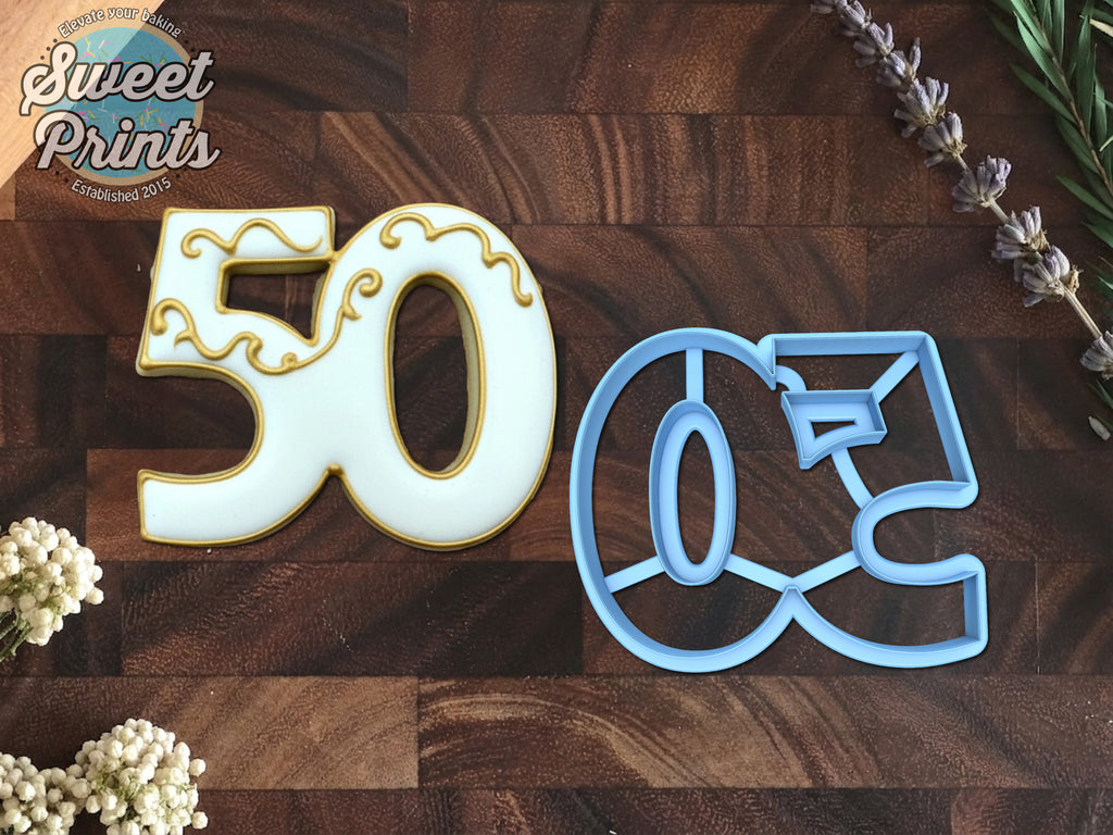 Number 50 Cookie Cutter/Dishwasher Safe