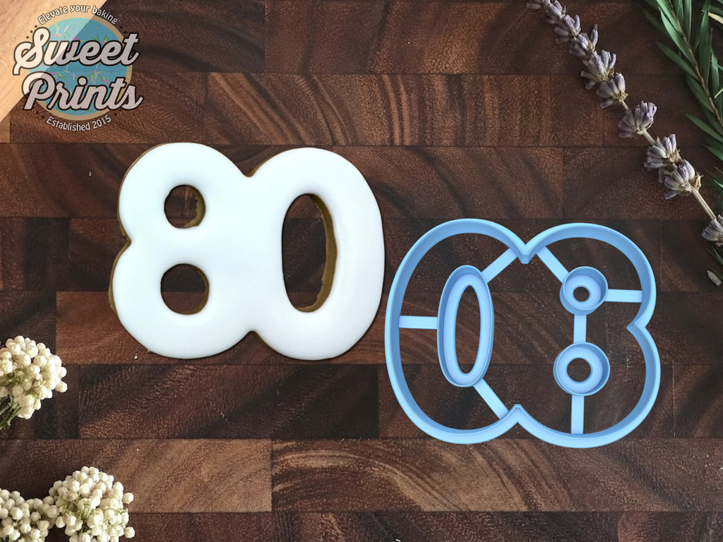 Number 80 Cookie Cutter/Dishwasher Safe