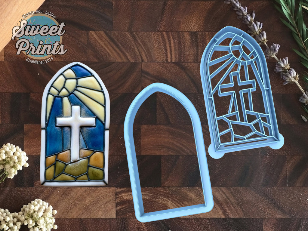 Set of 2 Stained Glass Window Cookie Cutters/Dishwasher Safe