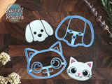 Set of 2 Cat and Dog Face Cookie Cutters/Dishwasher Safe